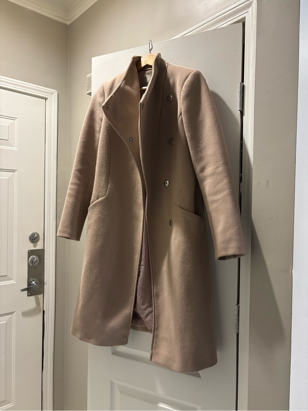 ASOS Double-Breasted Trench Coat in Light Beige